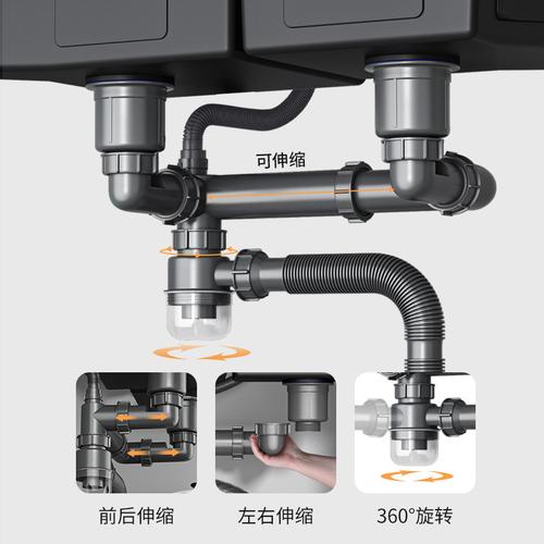 厨房洗菜盆下水管配件水槽下水器双槽套装排水管洗碗池管子